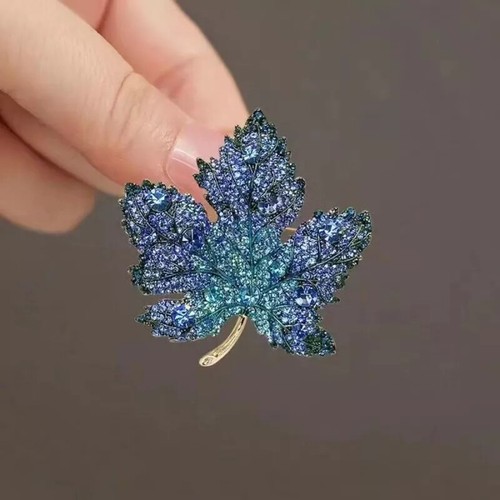 1/2/3/4PCS Crystal Maple Leaf Brooch Pin Women Clothing Collar Corsage Jewelry - Picture 17 of 34