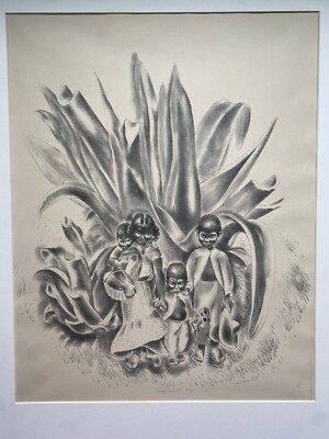 Doris Rosenthal: Mexican Children Lithograph. Pencil Signed edition 15/20