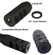 Steel Competition Low Concussion 1/2x28 TPI Muzzle Brake Compensator For .223
