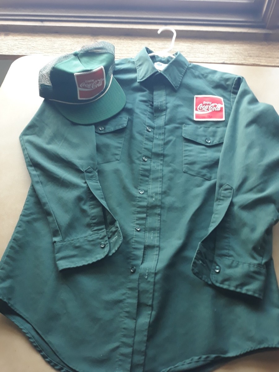 Coca Cola Uniform Long Sleeve Shirt With Matching New Hat