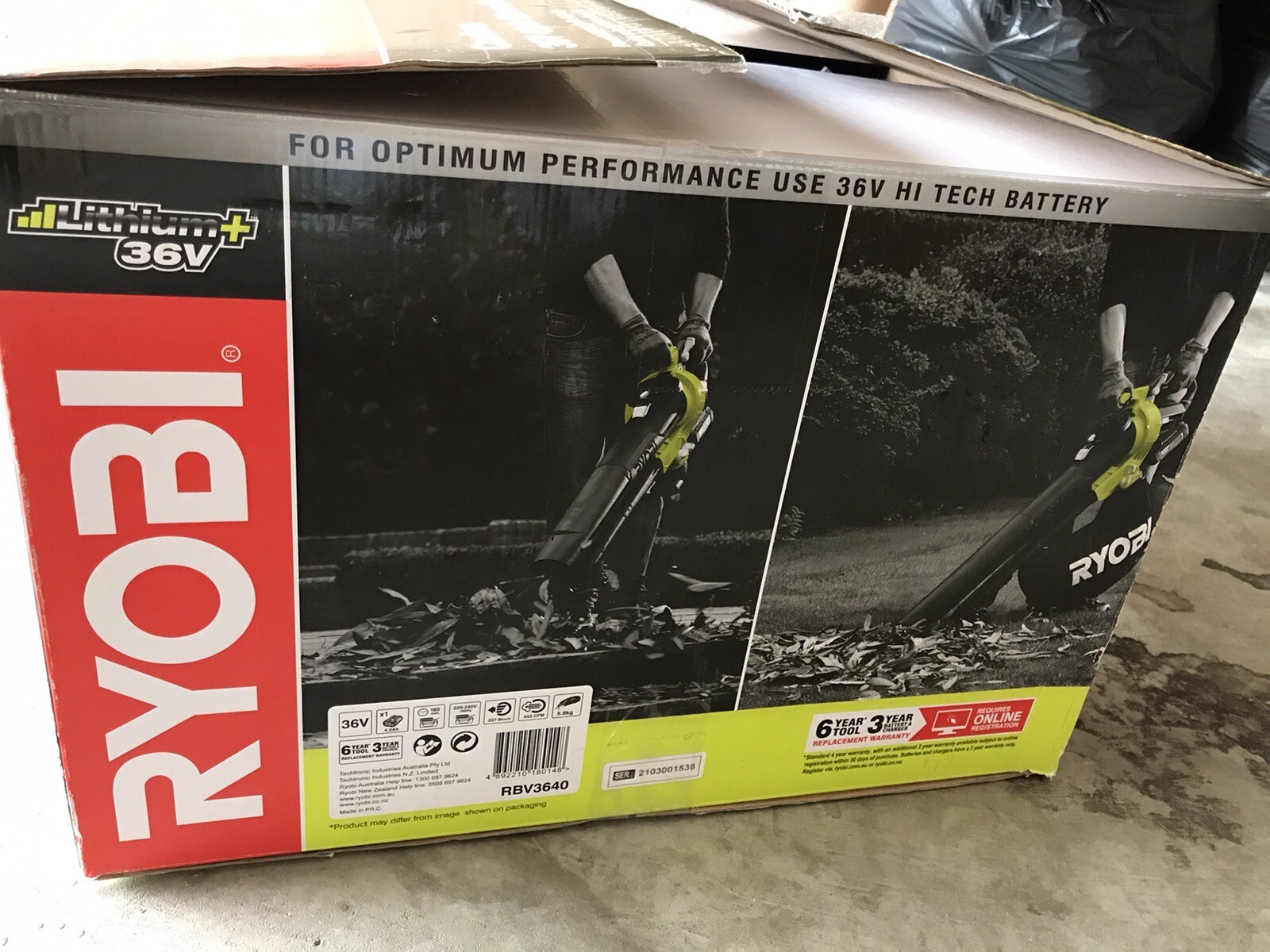 Ryobi 36V Brushless Cordless Blower Vac 4.0Ah Kit eBay