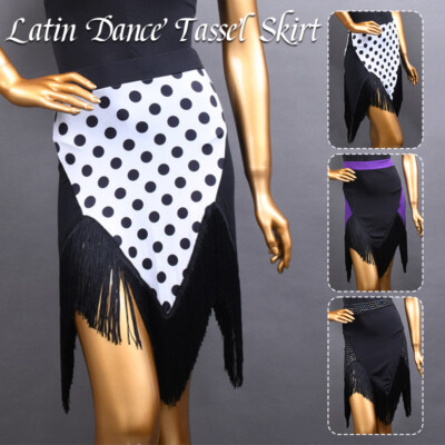 Latin Dance Samba Dance Irregular Tassel Short Skirt Rumba Cha Cha Skirt 1x