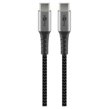 Goobay Cavo Tessile USB-C&trade; Maschio/USB-C&trade; Maschio 1 m Grigio