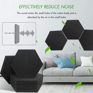 Dekiru Acoustic Panels 12 Pack Sound Proofing Padding Hexagon 14x13
