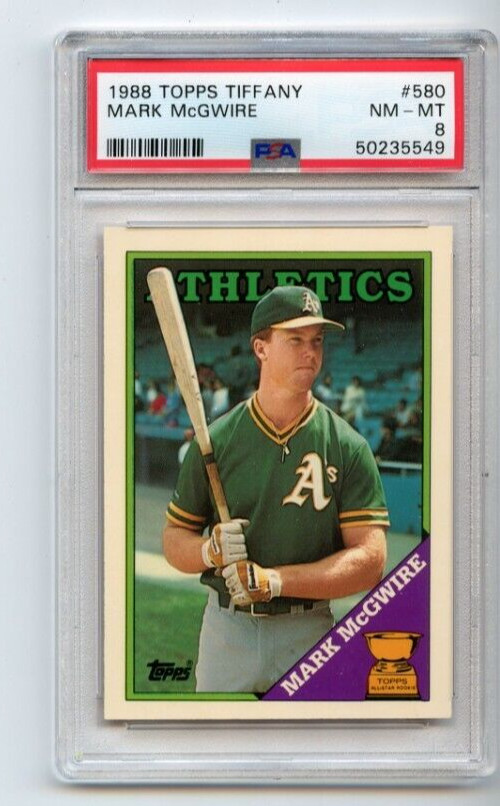 1988 Topps Tiffany MARK MCGWIRE # 580 PSA 8 NM-MT Oakland A's Athletics RC