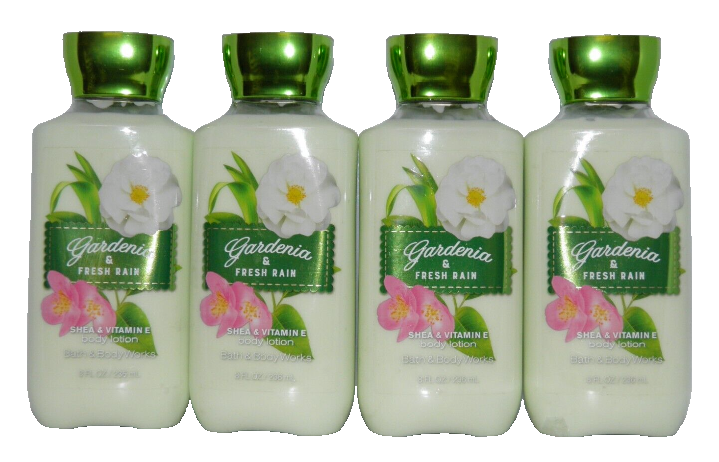 Bath & Body Works Gardenia & Fresh Rain Shea & Vitamin e Lotion (4 Pack)