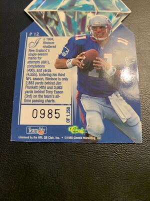 Bww P12 Drew Bledsoe /1250 1995 classic pro line precision cut￼