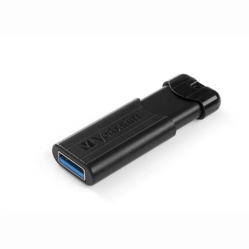 Verbatim USB 3.2 Stick, 128GB, PinStripe, schwarz, Speicherstick, 128 GB