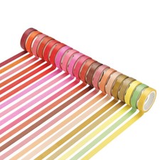 60 Colors Kids DIY Washi Tapes Solid Rainbow Color Set 8mm Decor Sticker Journal