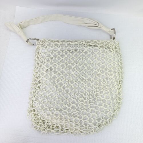 Vintage Whiting & Davis Chain Purse White Metal Chainlink Chainmail Hand Bag - Picture 3 of 10