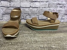 Yellow Box Women  s Sandals Platform Wedge Brown Strappy Size 7.5 Chunky