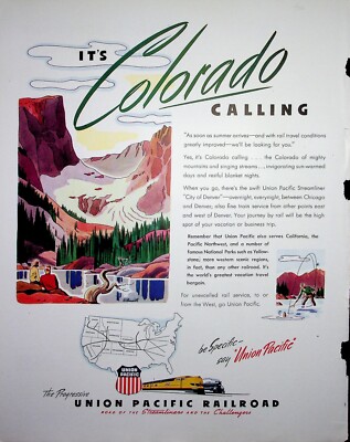 Original Zug AD: It's Colorado Calling #UNION PACIFIC RAILROAD