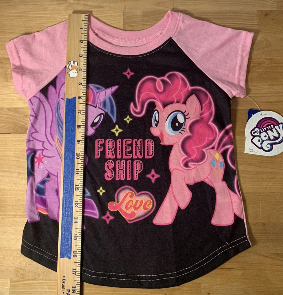 My Little Pony Pajamas 2 PC - Shorts & TShirt Sz 6/6x Twilight Sparkle & Pinkie - Image 3 of 4