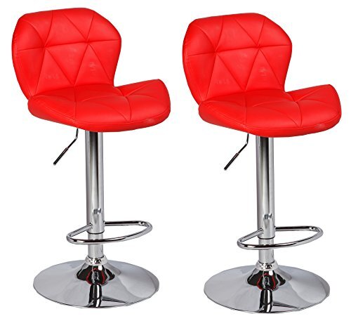 red hydraulic bar stool