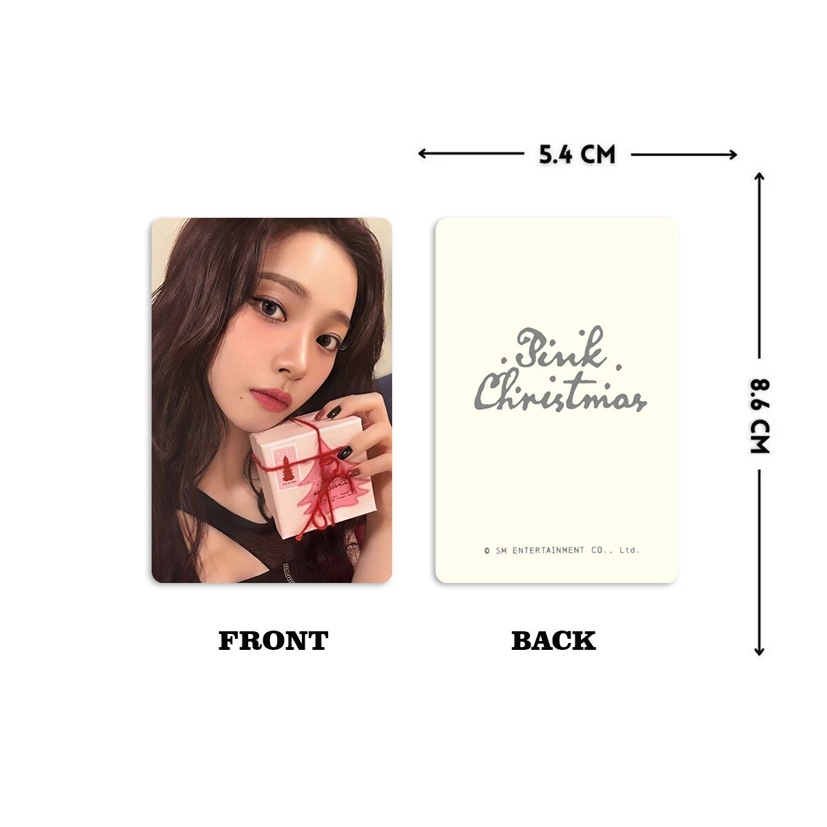 4pcs/set Kpop aespa 2024 PINK CHRISTMAS Self Made Photocard
