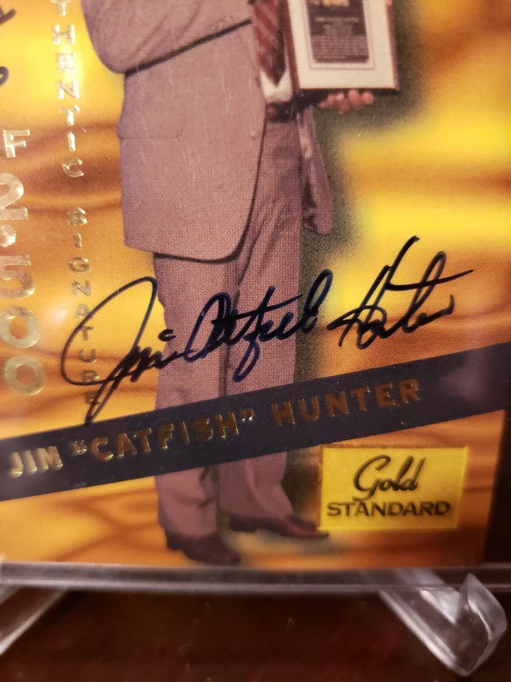1994 Gold Standard Hall of Fame #386/2500 Catfish Hunter Jim #HOF15 Auto HOF - Image 2 of 4