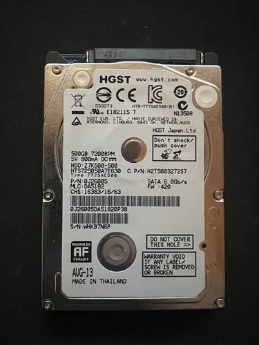HGST 500GB,Internal,7200 RPM,6.35 cm (2.5") (HTS725050A7E630) Desktop HDD