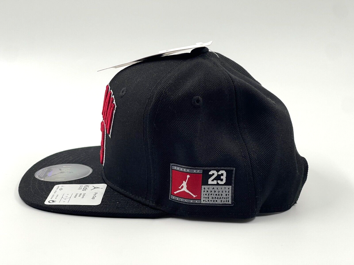 Nike Jordan Pro Cap Jumpman Snapback Hat Black Jumpman Youth Boy's
