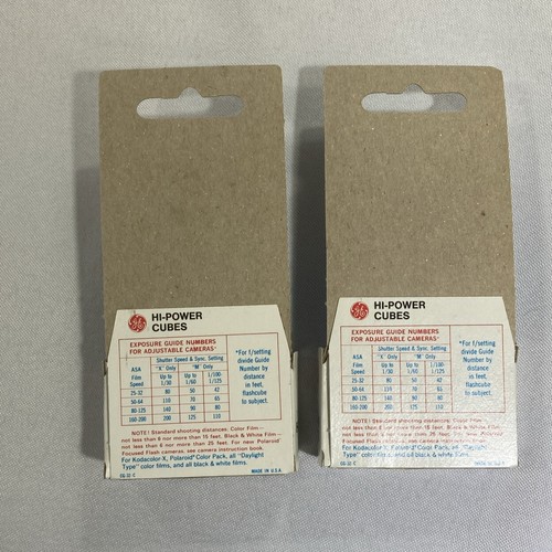 Vtg GE Hi-Power Cubes For Polaroid Cameras Set Of 2 - Picture 2 of 10