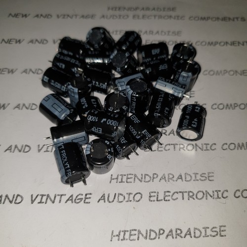 NEW FROLYT ERF 1000uF 6.3v 105C LOW ESR VERY Long LIFE HI END AUDIO CAPS ! 25PCS - Picture 4 of 4