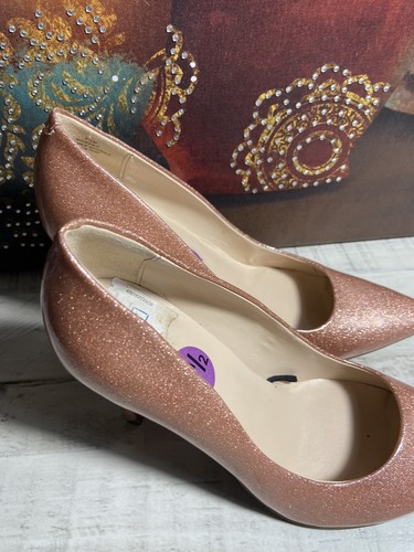Guess Los Angeles Pink Heels 6.5 Glitter Shiny - Picture 4 of 10