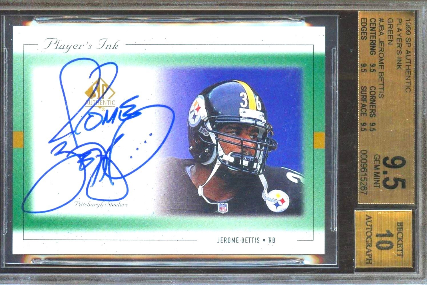 Jerome Bettis Autographed Signed Los Angeles Rams POP 15 BGS 9.5 10 Auto 1999 SP Authentic Players Ink JBA 