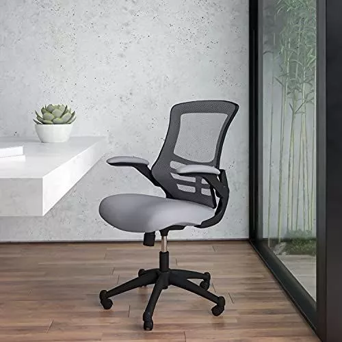 Flash Furniture Mid Back Dark Gray Mesh Swivel Ergonomic Task