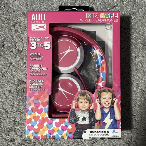 Altec Lansing Kid's Wired Over-Ear Headphones - Hearts/Pink Ages 3-5 - Picture 1 of 2