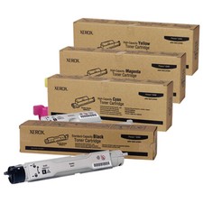 Xerox Phaser 6360 R01217,R01218,R01219,R01220 Low High Yield Toner Crtg Set