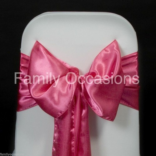 SATIN SASH CHAIR BOW 1-100 WIDER SASHES FULLER BOWS 23cm WEDDING PARTY UK - Picture 10 of 33