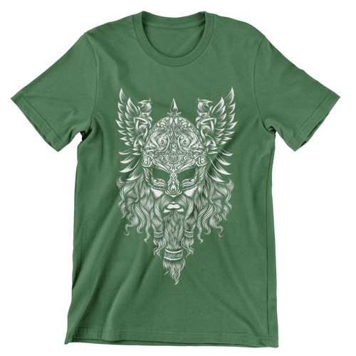 T-Shirt Odino Valhalla Thor Vikings Ragnar Wodan Shirt Nordmann Tribal A12 - Foto 7 di 7