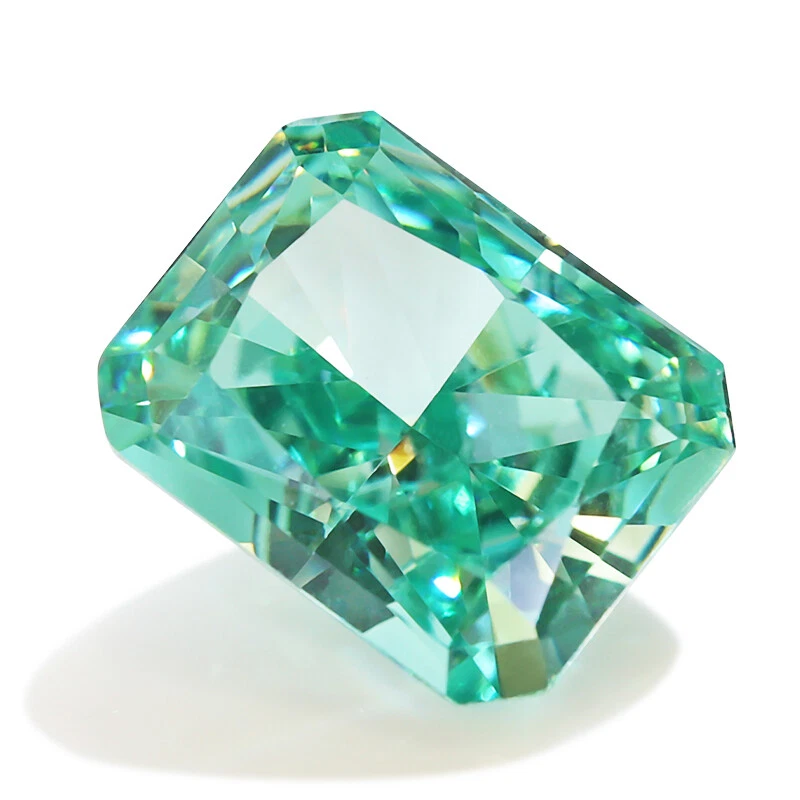 AAAAA Crushed Ice Cut CZ Radiant Paraiba A Cubic Zirconia Manual Loose Gemstone - Image 3 of 4