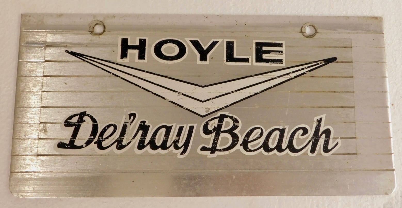 VTG HOYLE CADILLAC DELRAY BEACH FLORIDA HEAVY METAL LICENSE PLATE ~~ RARE
