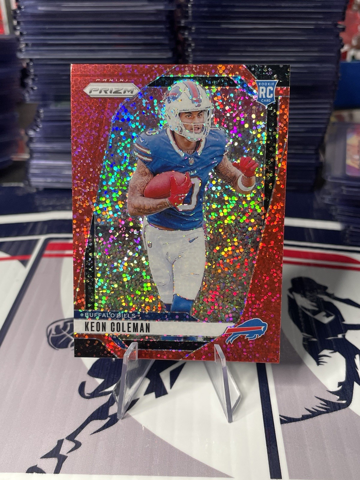2024 Panini Prizm Rookies Keon Coleman #362 Red Sparkle Prizm (RC) Bills