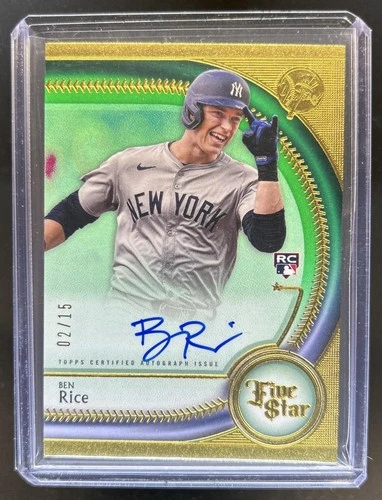 2025 Topps Five Star Ben Rice Auto Autograph RC Green Rookie #/15 Yankees