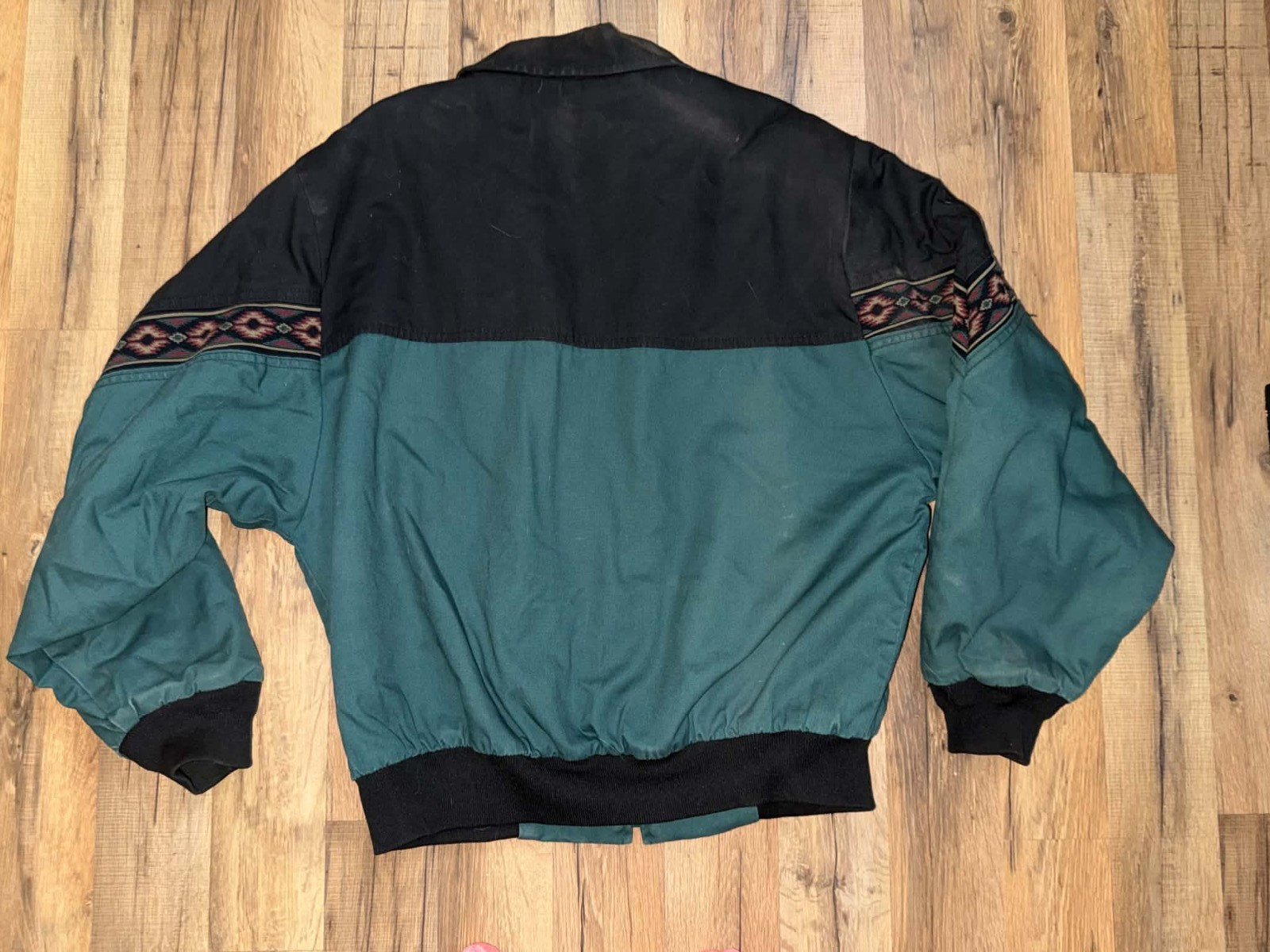 Canyon Guide Outfitters Aztec Blanket Lined Bomber Jacket Men Large USA VTG - second product detail image