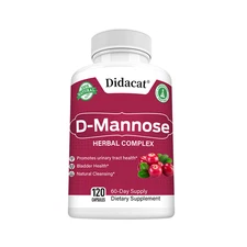 D-Mannose with Cranberry Caps-For Bladder and Urinary Tract Health- 120 Capsules