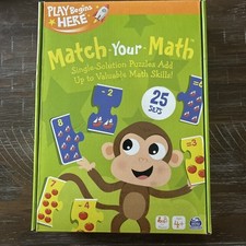 Game "Match Your Math" By Spin Master 25 Sets -Age 4 to Learn Numbers Puzzles