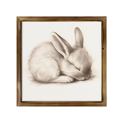 Rustic Wooden Plaque Easter Bunny Sleeping Farmhouse Wall Art Spring Home Decor
