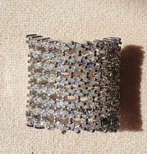 High Quality Stainless Steel CZ Pave Ring – O Size, Wide Band, Statement Style
