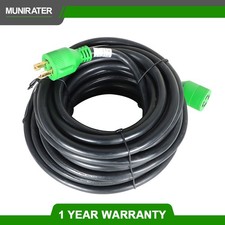 4 Prong 30 AMP 50 Feet Generator Extension Cord NEMA L14-30P / L14-30R Green