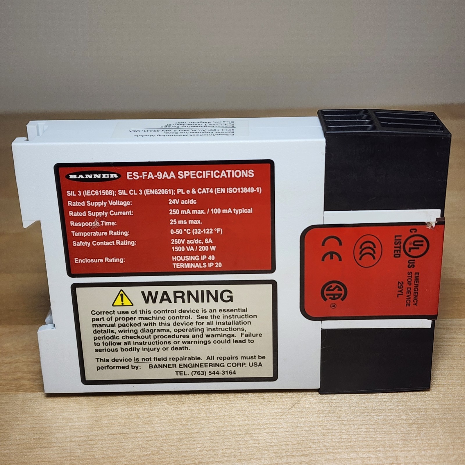 Banner ES-FA-9AA Safety Relay