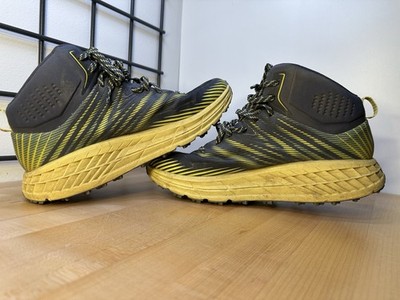 Hoka Speedgoat Mid GTX - Men's 10.5 - Yellow/Gray Blue with Vibram