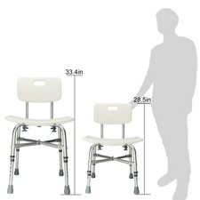 Adjustable Heavy-duty Medical Shower Chair Bath Bench Stool Seat Backrest