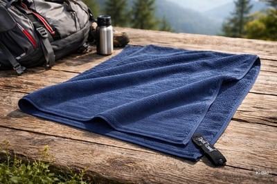 PackTowl Luxe Reisehandtuch Mikrofaser 64x137cm Camping Sport Handtuch Blau