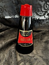 Huile de bain Avon pour hommes bouteille noire bouchon rouge 4 fl oz soulage la peau sèche
