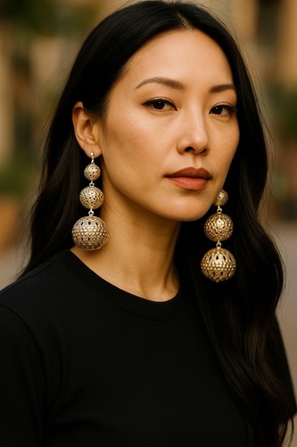 Boho Chic Silvertone Ball Earrings
