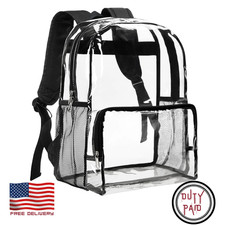 Clear Backpack Heavy Duty Extra Large Transparent See Through Bookbag Travel Bag