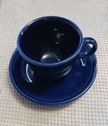 Fiesta Cobalt Blue Cup and Saucer Fiestaware Homer Laughlin Coffee Tea Set
