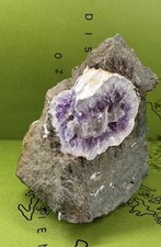 Amethyst Calcit Geode In Muttergetsein (Juchem) / Mineralien Edelstein Stufe